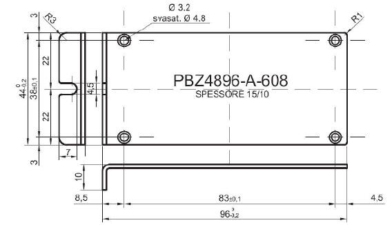 standard Z-panel in aluminum for art.4848