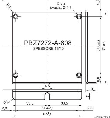 standard Z-panel in aluminum for art.7272