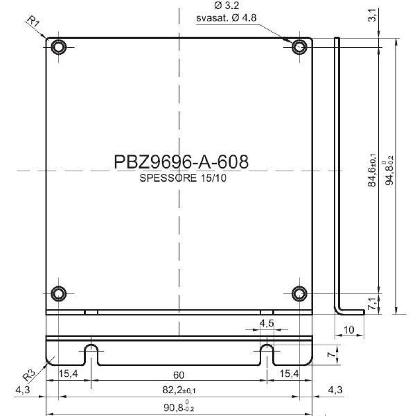 standard Z-panel in aluminum for art.96x96