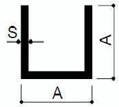 C-profiles with equal sides in aluminium