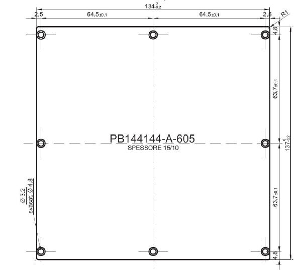 standard aluminum panel for art.144x144