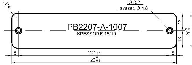 pannello standard in alluminio per art.2207