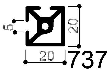 aluminum profile modulated 2 slots