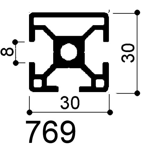 30x30 modular aluminum profile with 3 slots